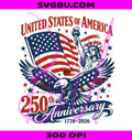United States Of America 250th Anniversary PNG, Vintage Bald Eagle PNG