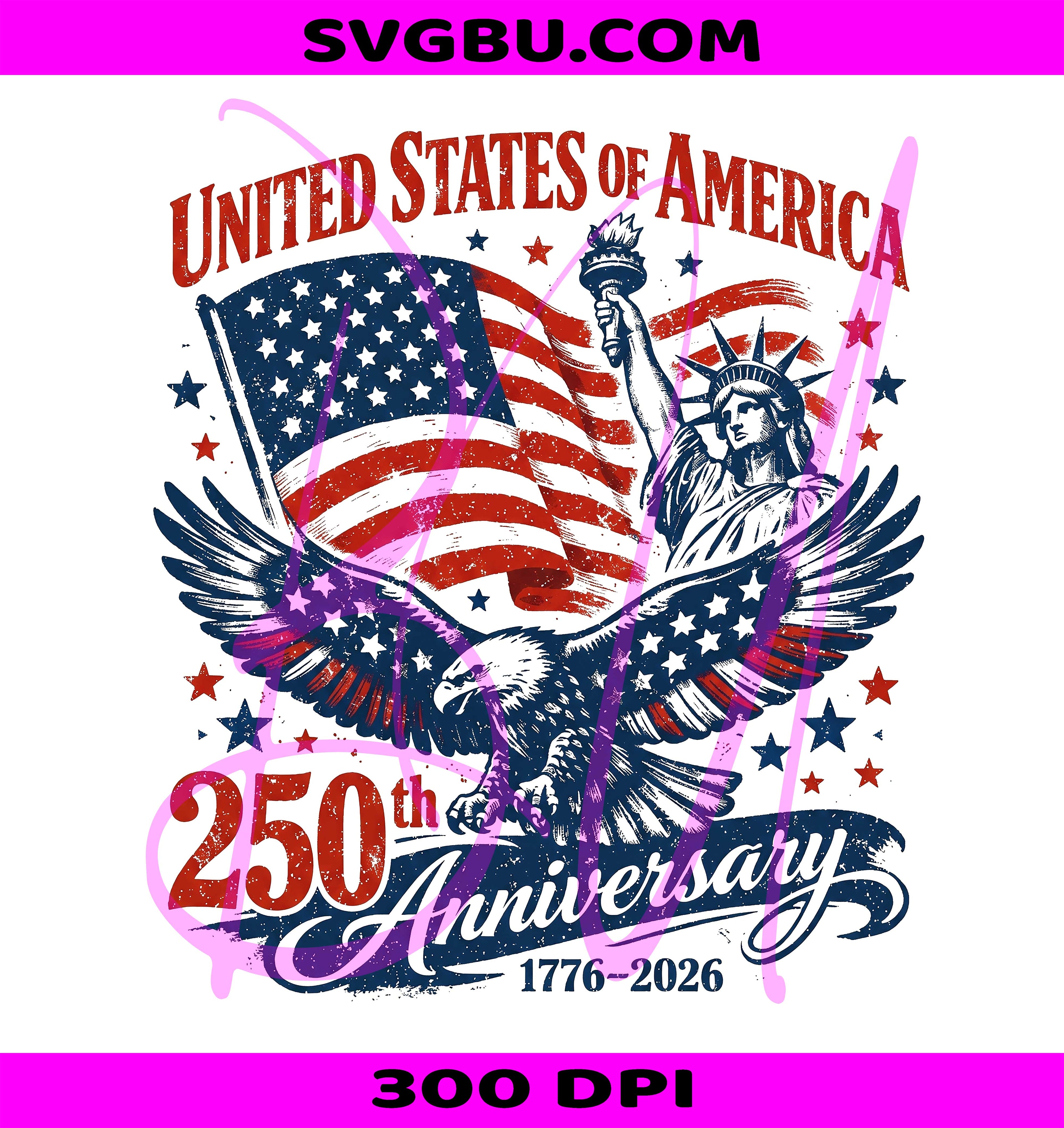 United States Of America 250th Anniversary PNG, Vintage Bald Eagle PNG