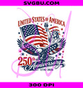 United States of America 250th Anniversary PNG, 1776-2026 Eagle Statue of Liberty Design PNG