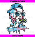 Baseball Gamer PNG, Ice Cream Drip Video Games Graphic PNG