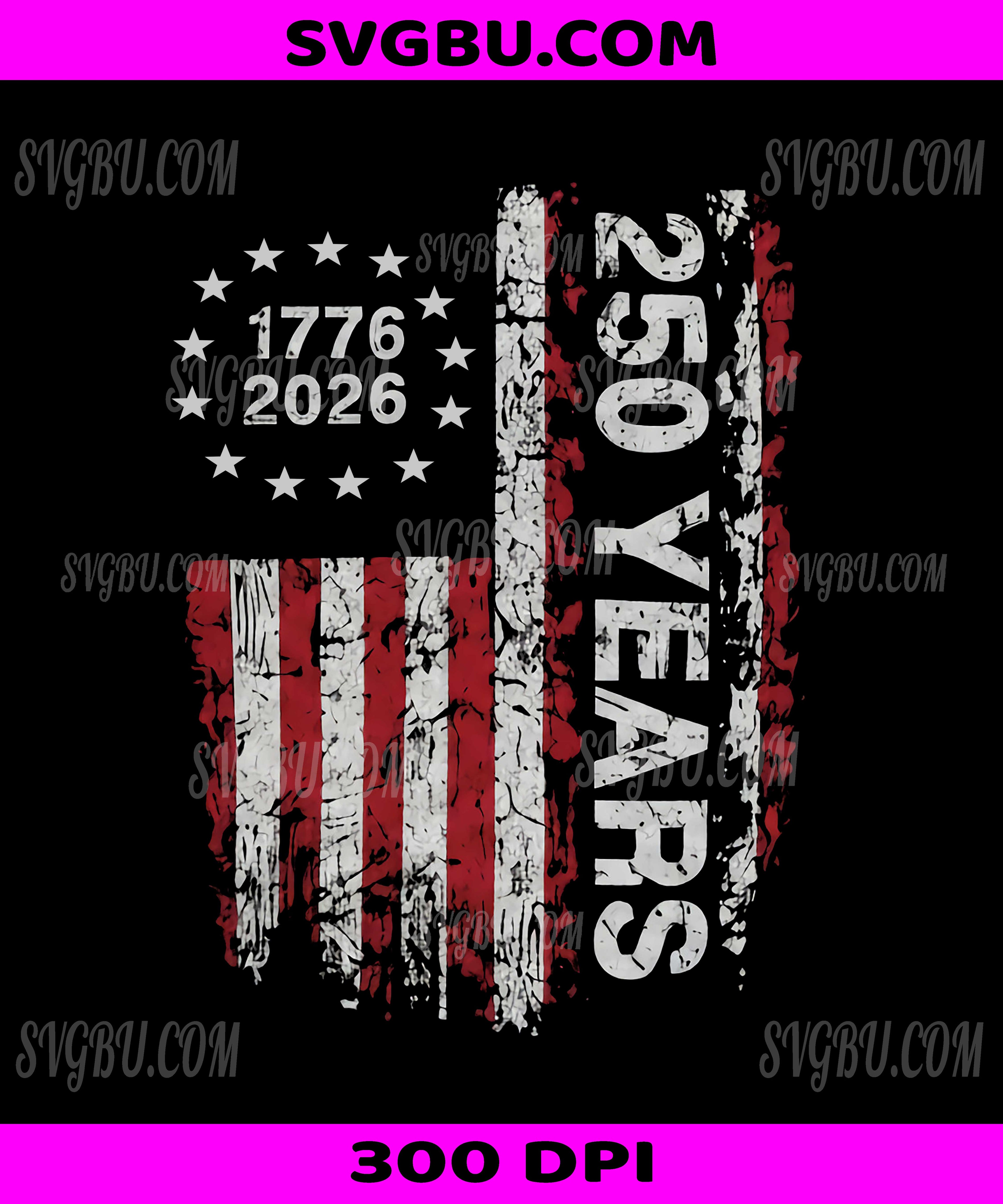 USA 250 Years, 1776-2026 Distressed American Flag PNG, Patriotic Independence Day Design