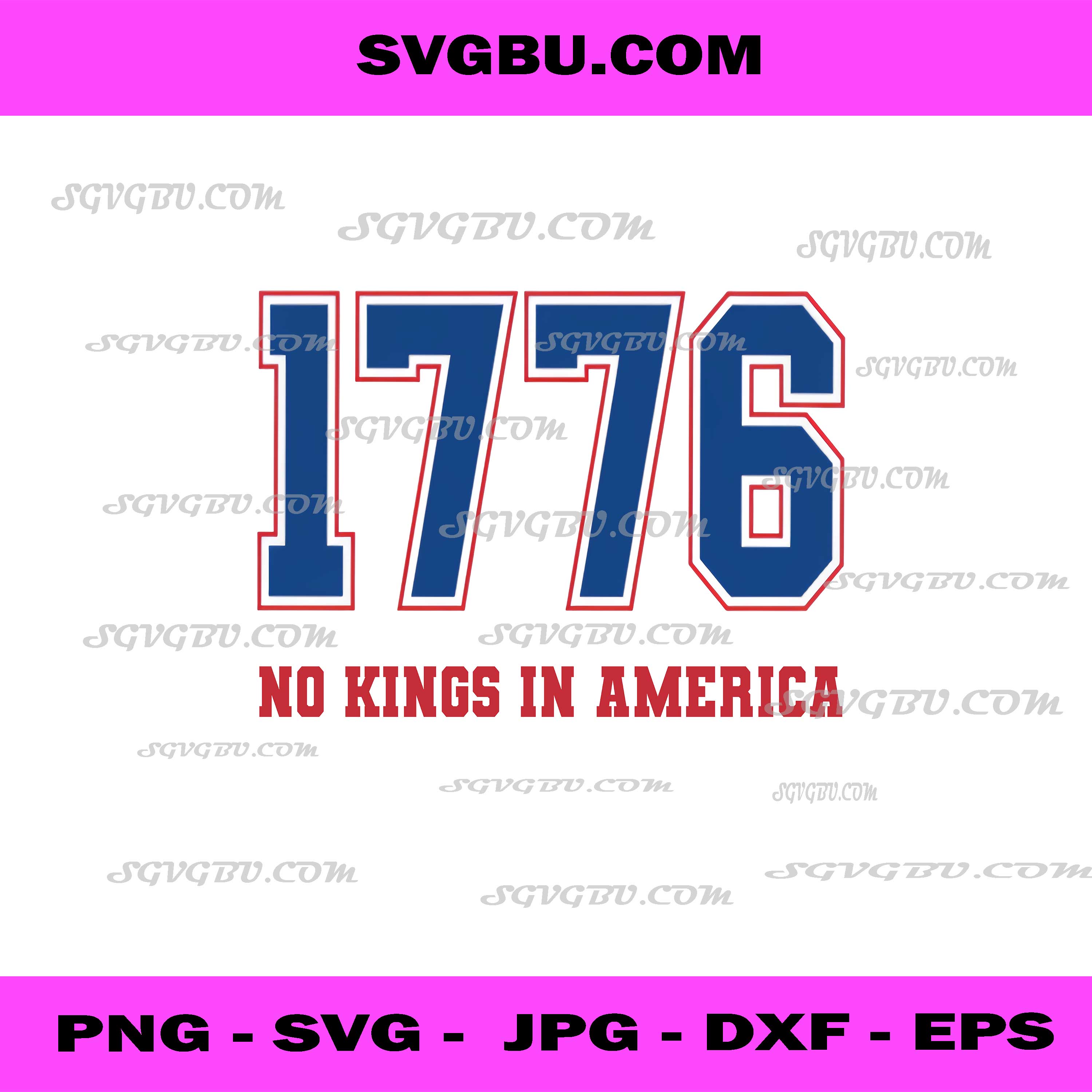 1776 No Kings In America Patriotic PNG, USA Liberty Quote PNG