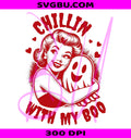 Chillin With My Boo PNG, Retro Ghost PNG, Retro Halloween PNG