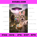 Easter Alien Invasion, Funny Cat Selfie With UFO PNG