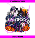 Yankees Halloween PNG, New York Baseball Ghost PNG, NYC Pumpkin PNG