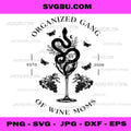 Organized Gang of Wine Moms Snake Wine Glass PNG Design PNG