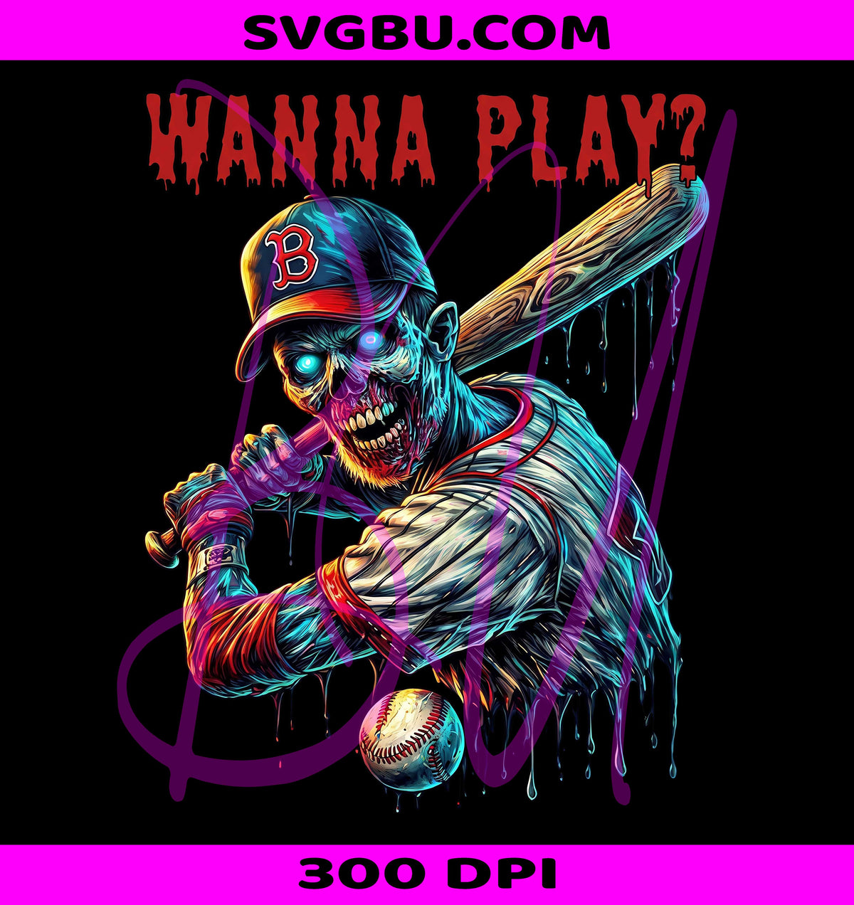 Zombie Baseball PNG, Spooky Halloween PNG, Zombie Batter PNG