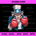 Uncle Sam Boxing PNG, American Fighter PNG, Patriotic Boxing Art PNG