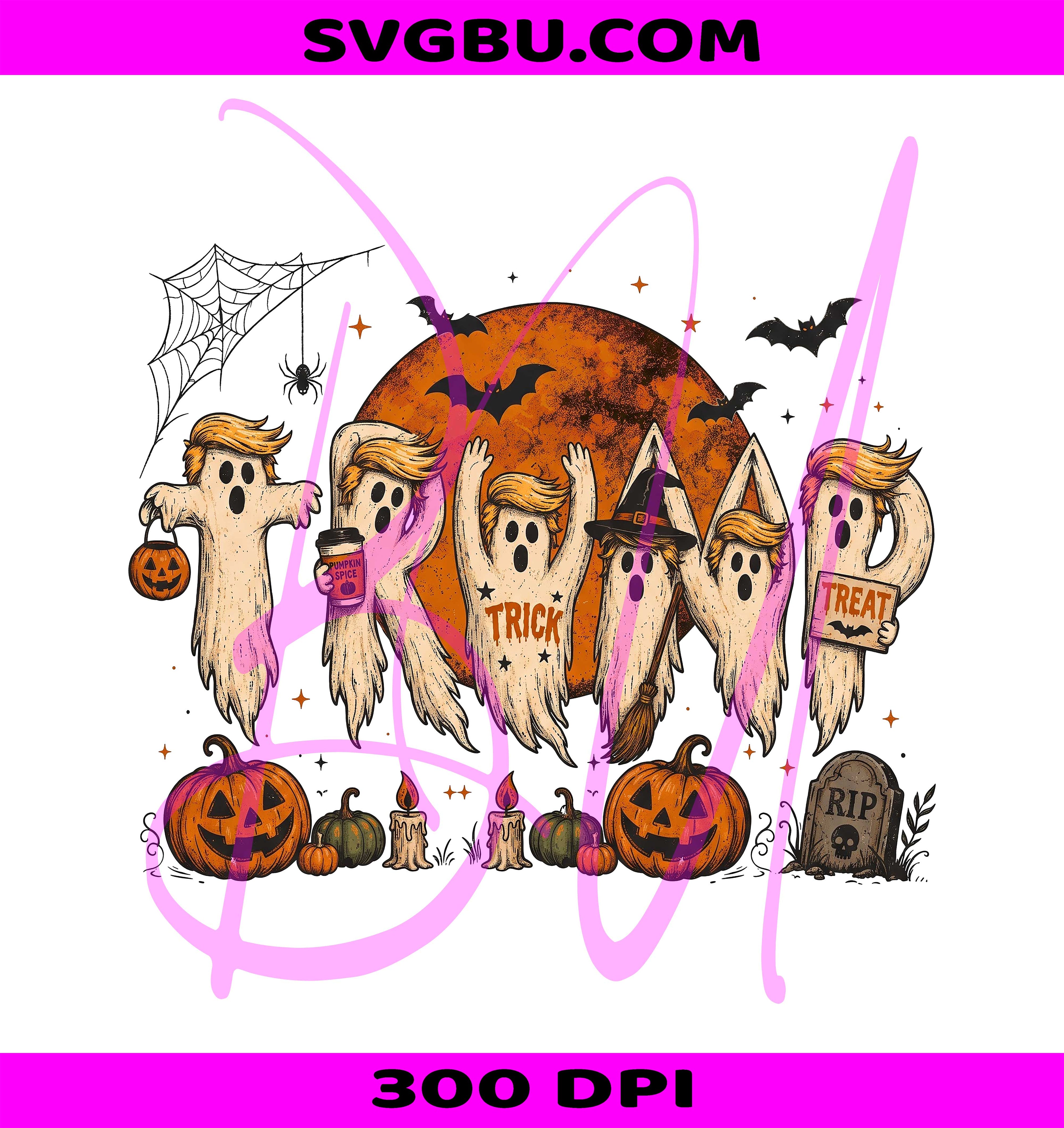 Trump Ghost PNG, Funny Political Halloween PNG, Spooky Ghost PNG
