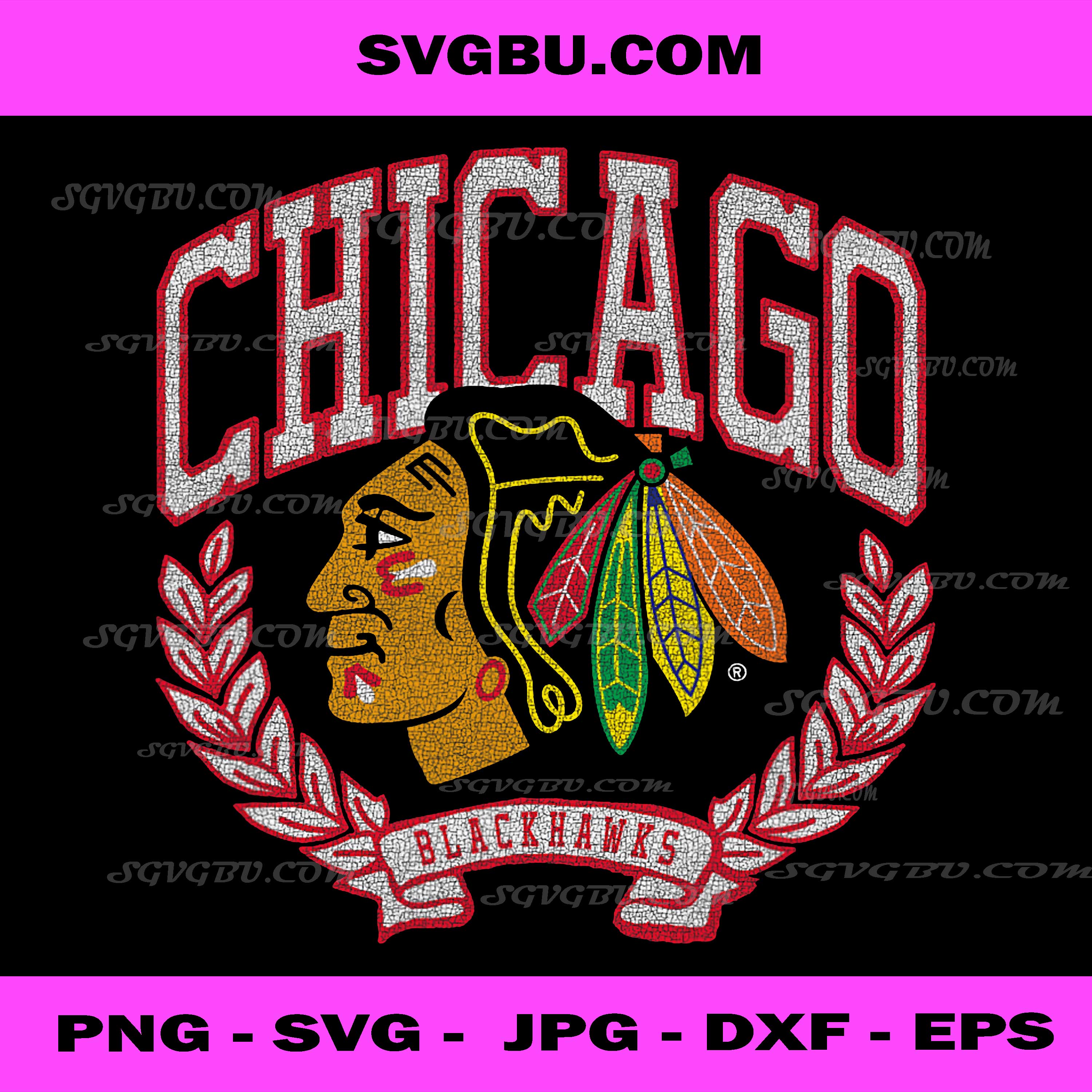 Chicago Blackhawks, Vintage Victory Black Officially Licensed PNG