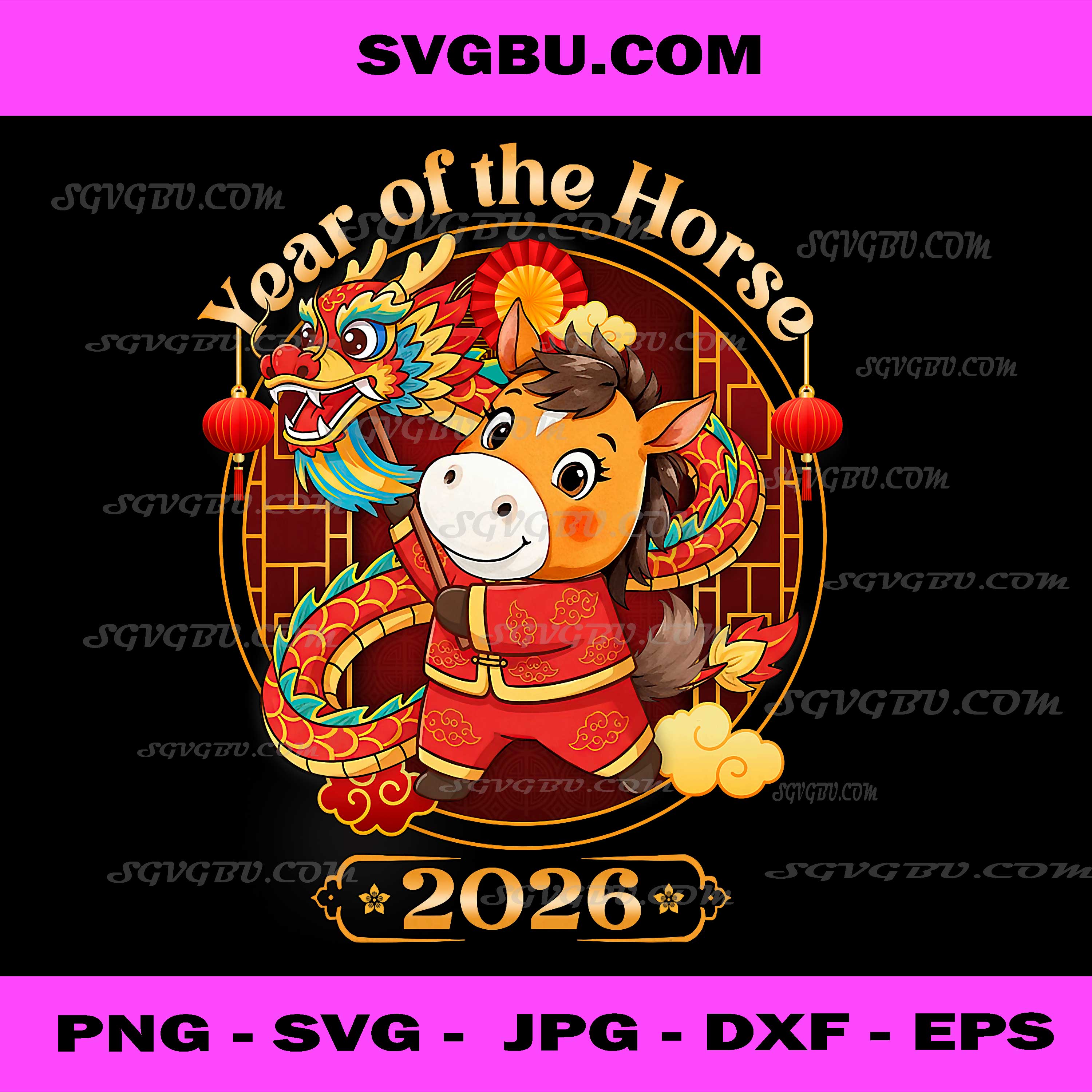 Chinese New Year 2026, Year of The Horse PNG