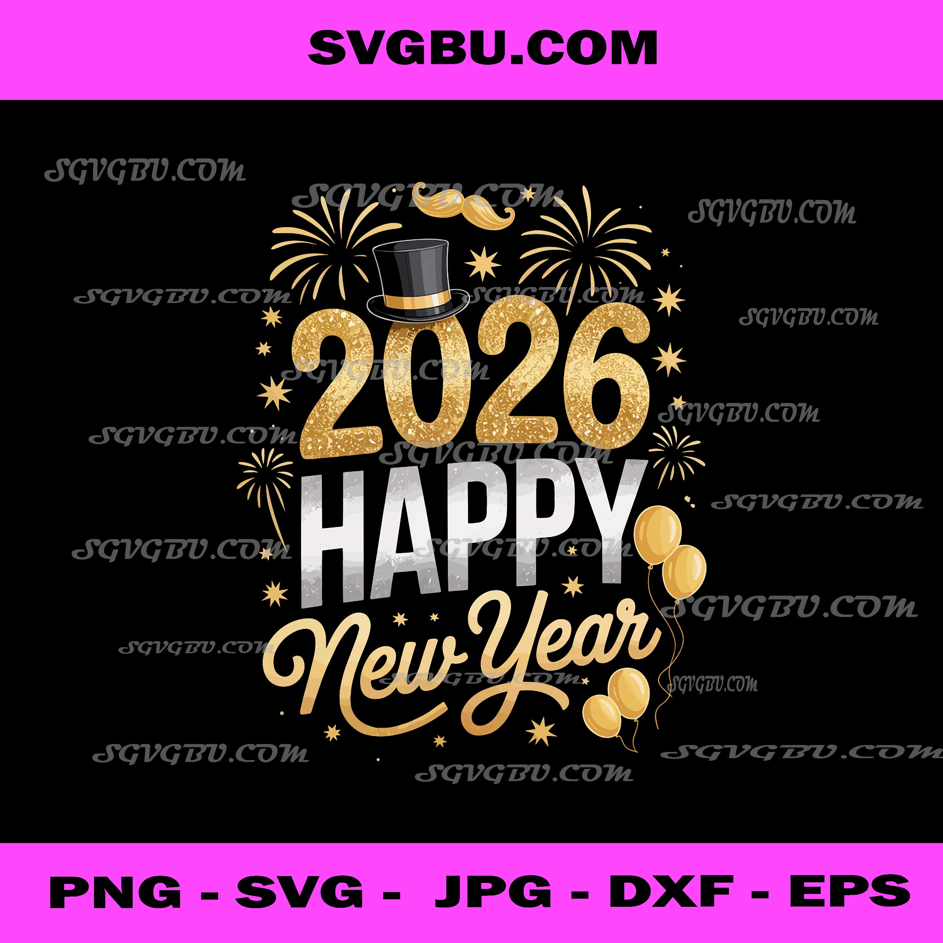 Happy New Year Party 2026 Fireworks PNG, Hello 2026 PNG
