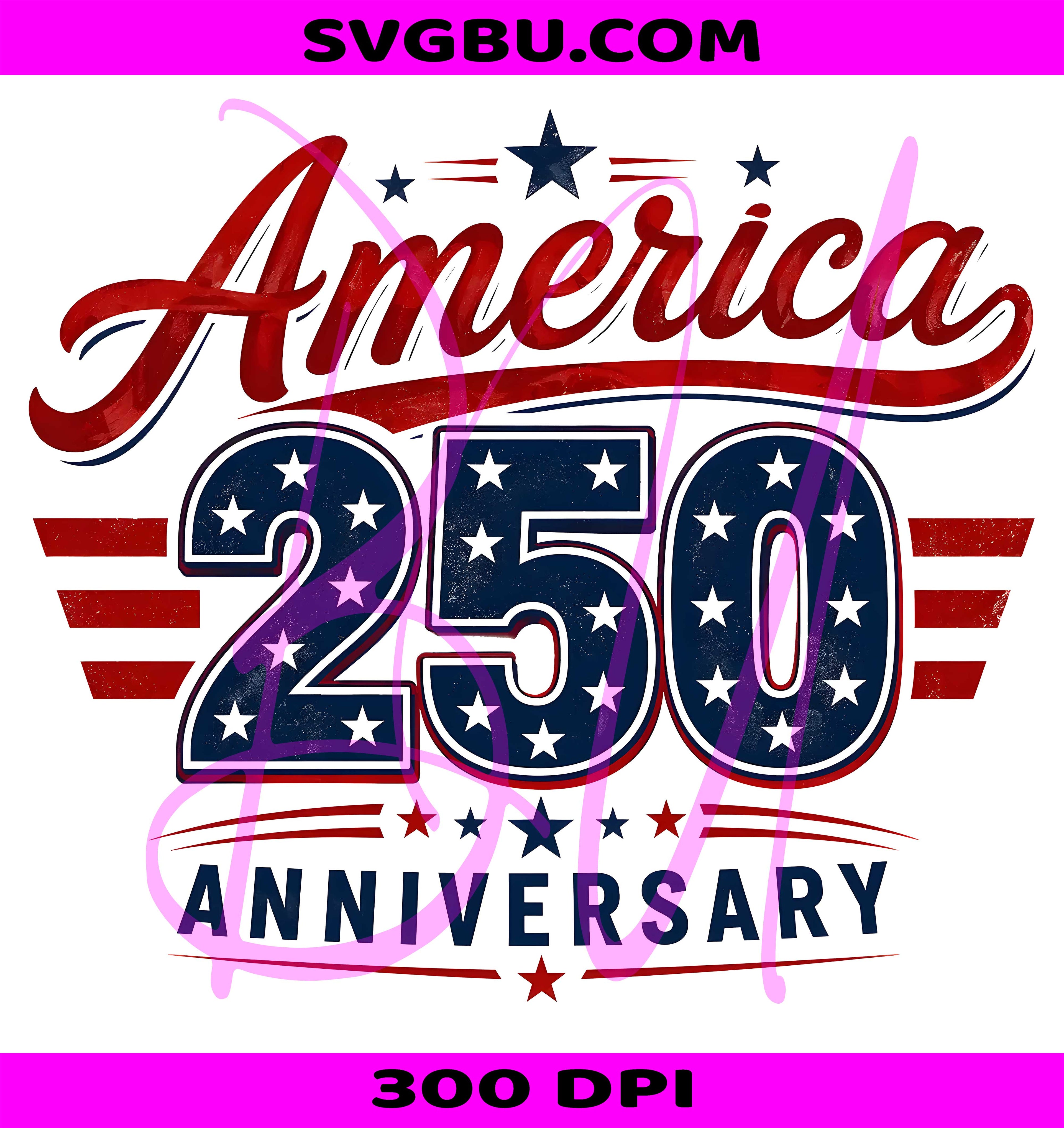 250th USA Anniversary PNG, Patriotic Single Clipart PNG