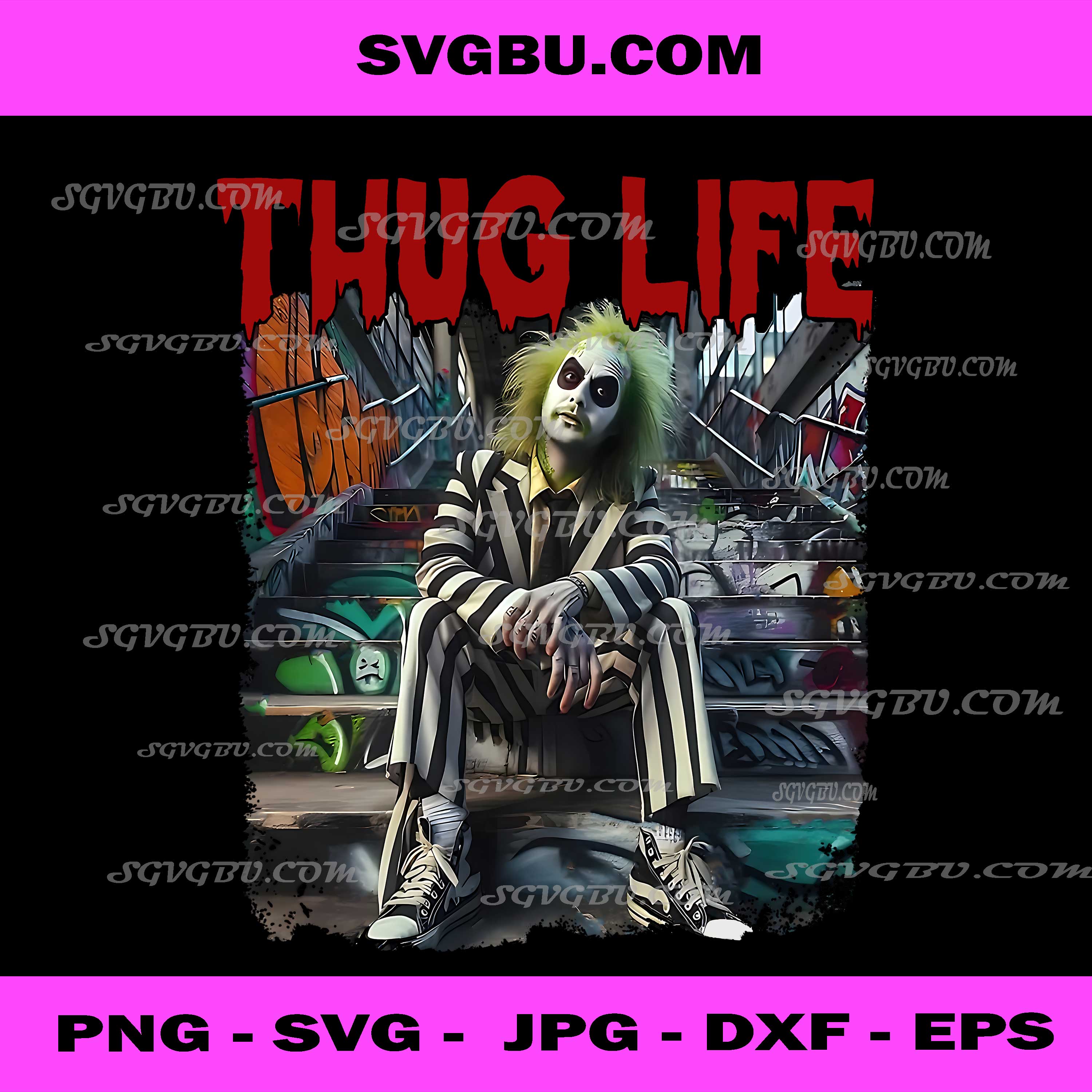 Gothic Trickster Art PNG, Spooky Thug Life PNG, Horror Parody PNG
