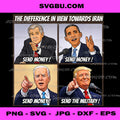 The Difference In View Towards Iran Meme PNG, Political Humor PNG