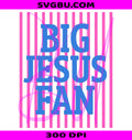 Big Jesus Fan PNG, Pink Stripes Christian Design PNG