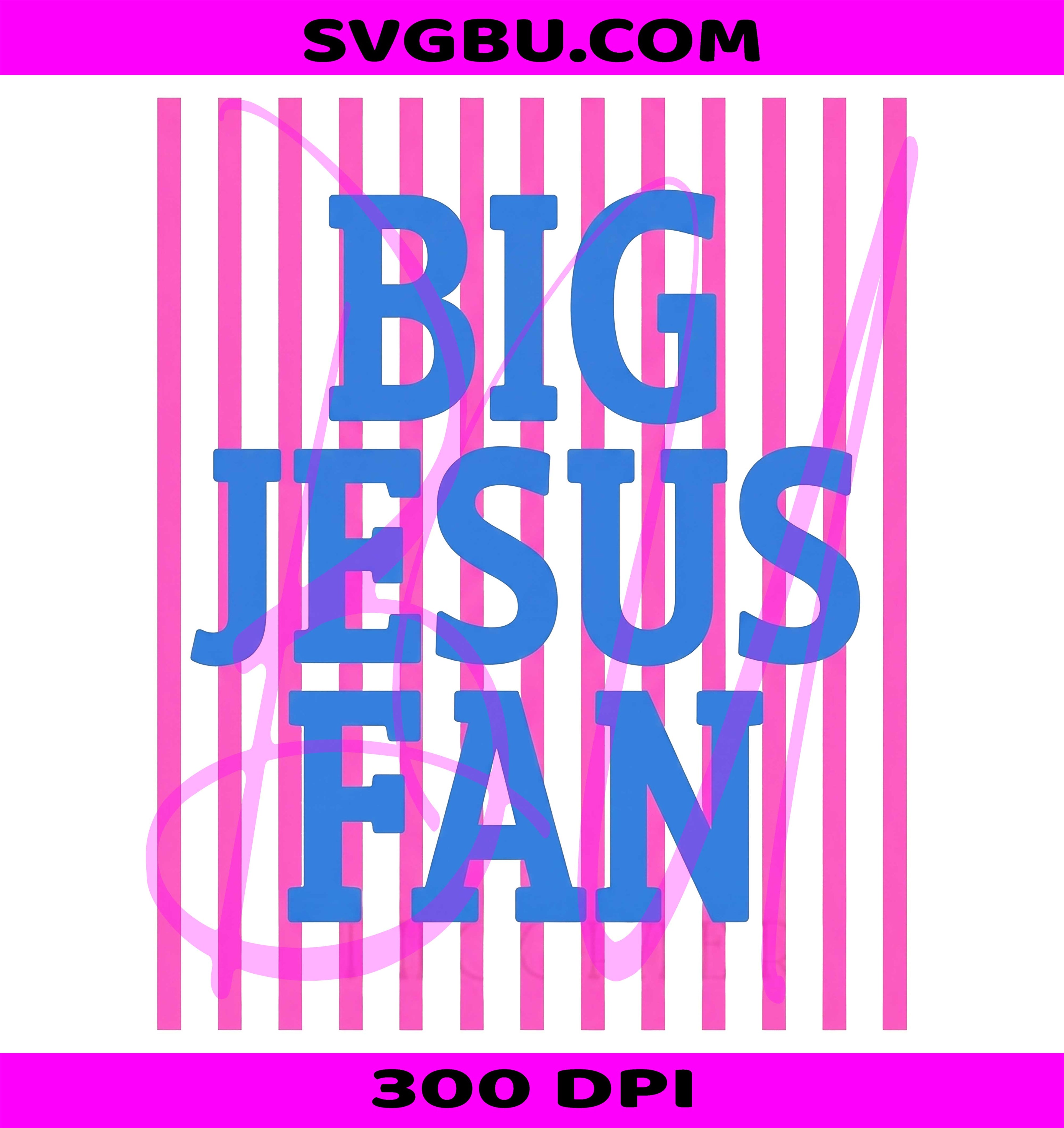 Big Jesus Fan PNG, Pink Stripes Christian Design PNG