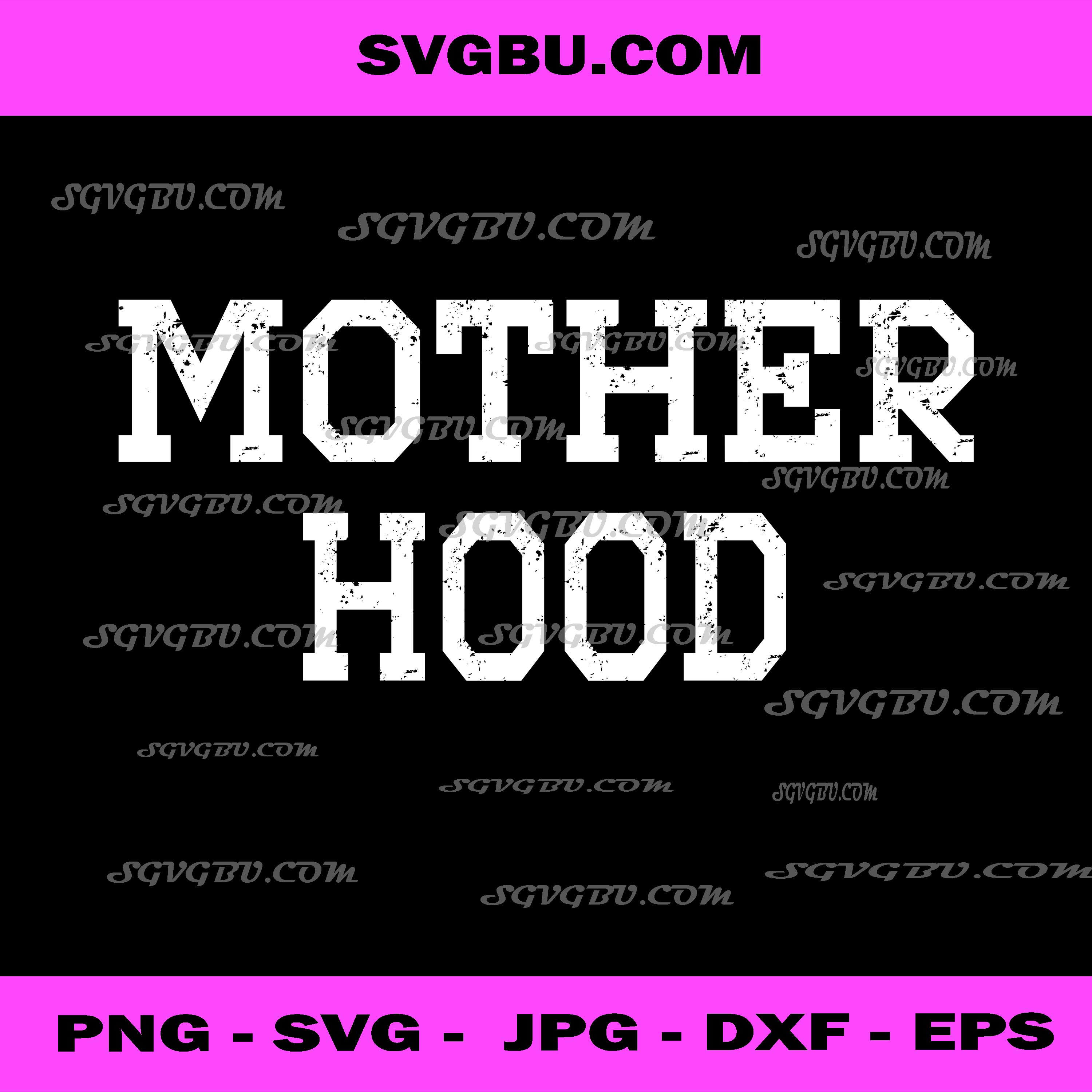 Motherhood Distressed College Font PNG, Mother's Day Vector PNG