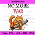 No More War, Angry Orange Cat Breaking Missile Meme PNG