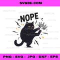 Nope Black Cat Rejecting Crown Vector PNG, Funny Cat Design PNG