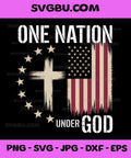 One Nation Under God PNG, Cross American Flag Christian PNG