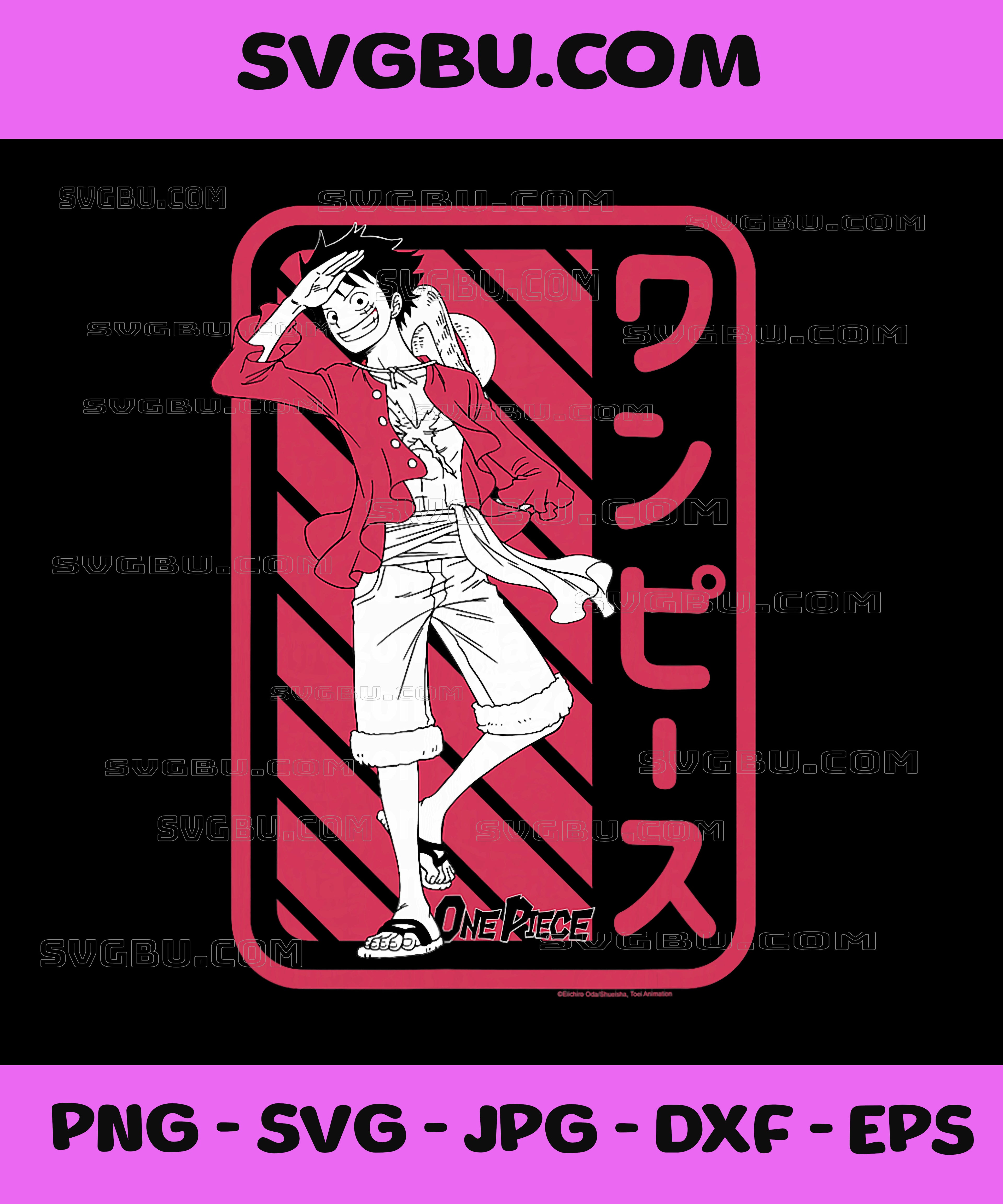 One Piece Anime PNG, White and Red Monkey D. Luffy PNG