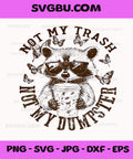 Not My Trash Not My Dumpster PNG, Funny Raccoon Iced Coffee Meme PNG