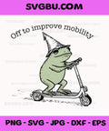 Off to Improve Mobility PNG, Funny Frog Scooter Physical Therapy PNG