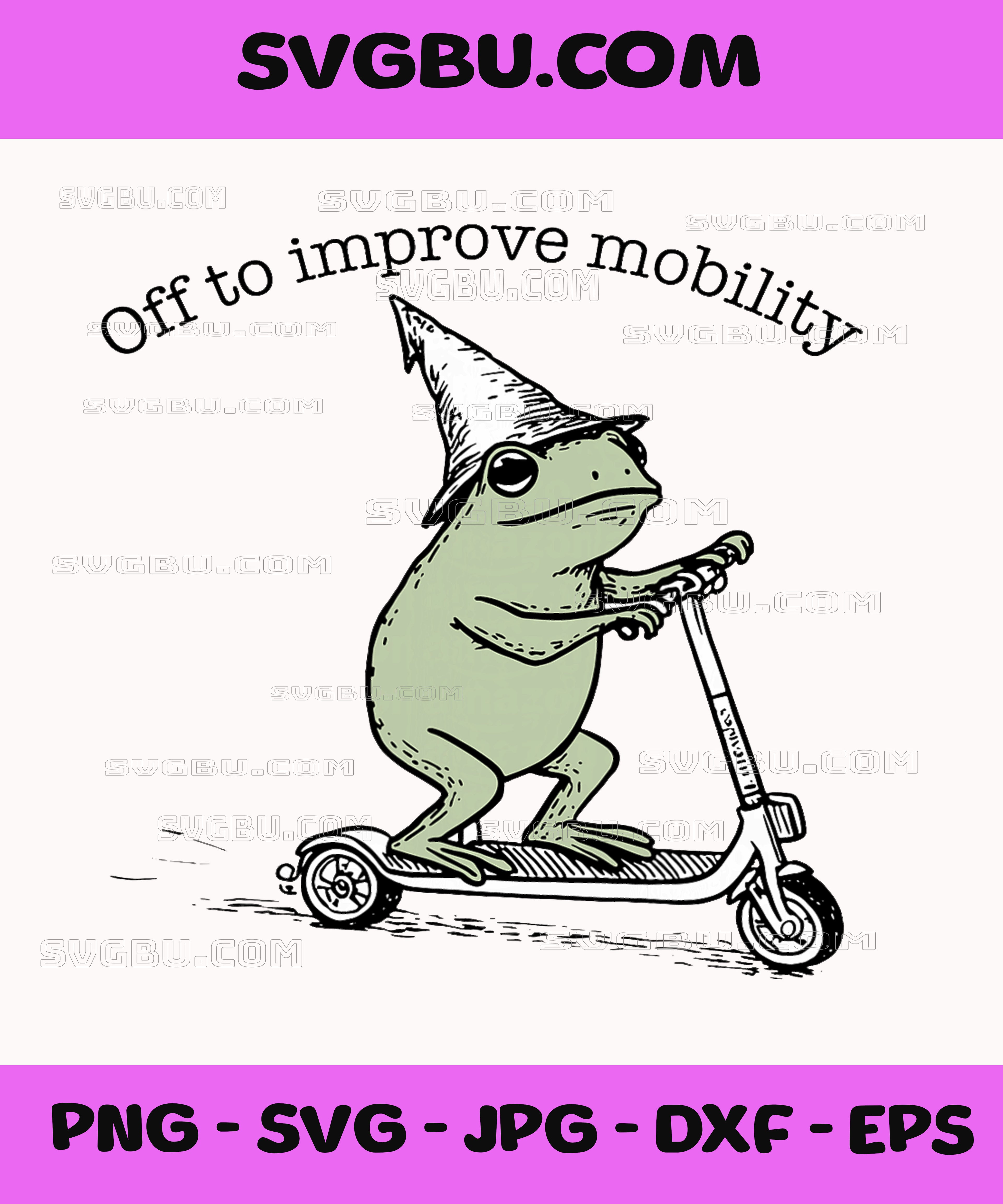 Off to Improve Mobility PNG, Funny Frog Scooter Physical Therapy PNG
