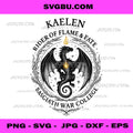 Kaelen Dragon Rider Basgiath War College Fourth Wing PNG Design