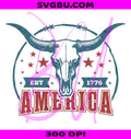 Western 4th Of July PNG, USA Bull Skull PNG, Western USA PNG